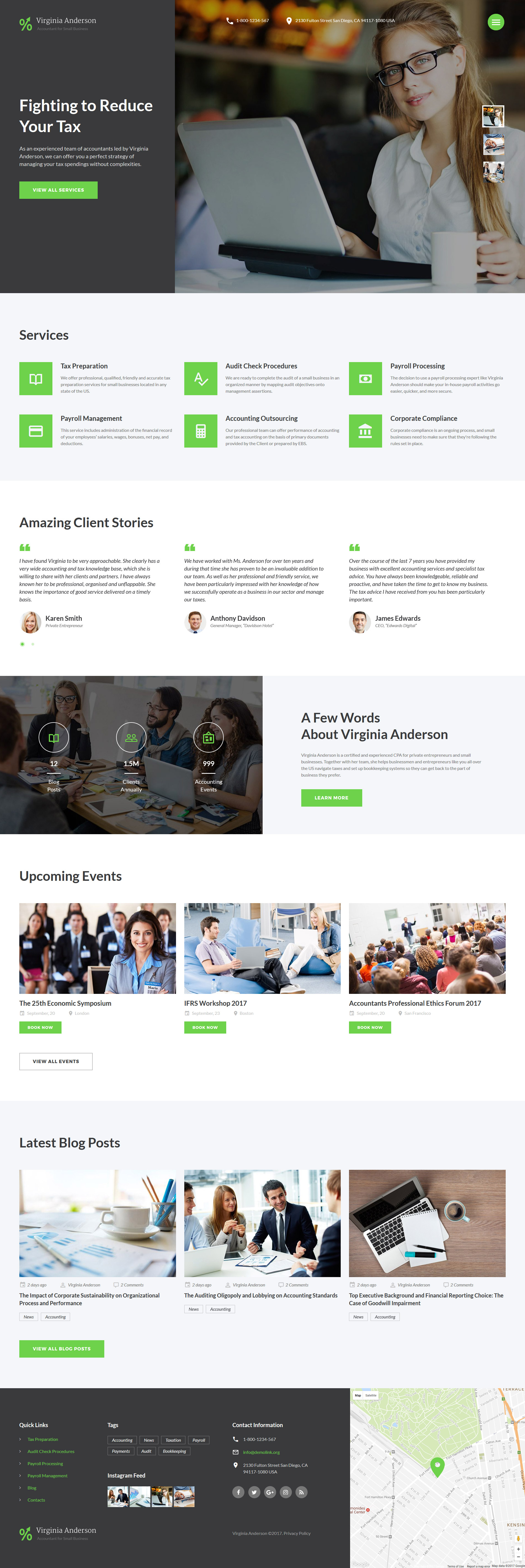 Virginia Anderson – Accountant for Small Business Multipage Website Template