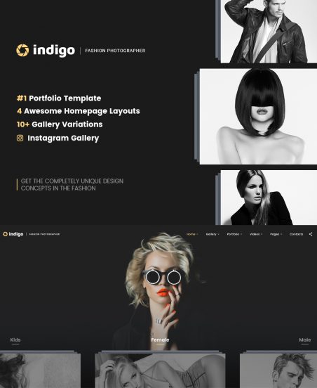 Indigo - Fashion Photographer Responsive Multipage Website Template