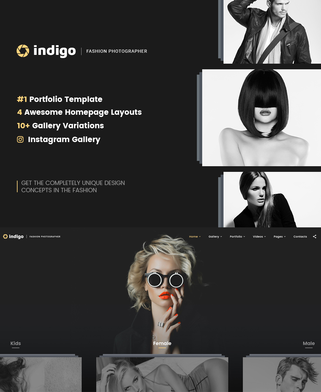 Indigo – Fashion Photographer Responsive Multipage Website Template