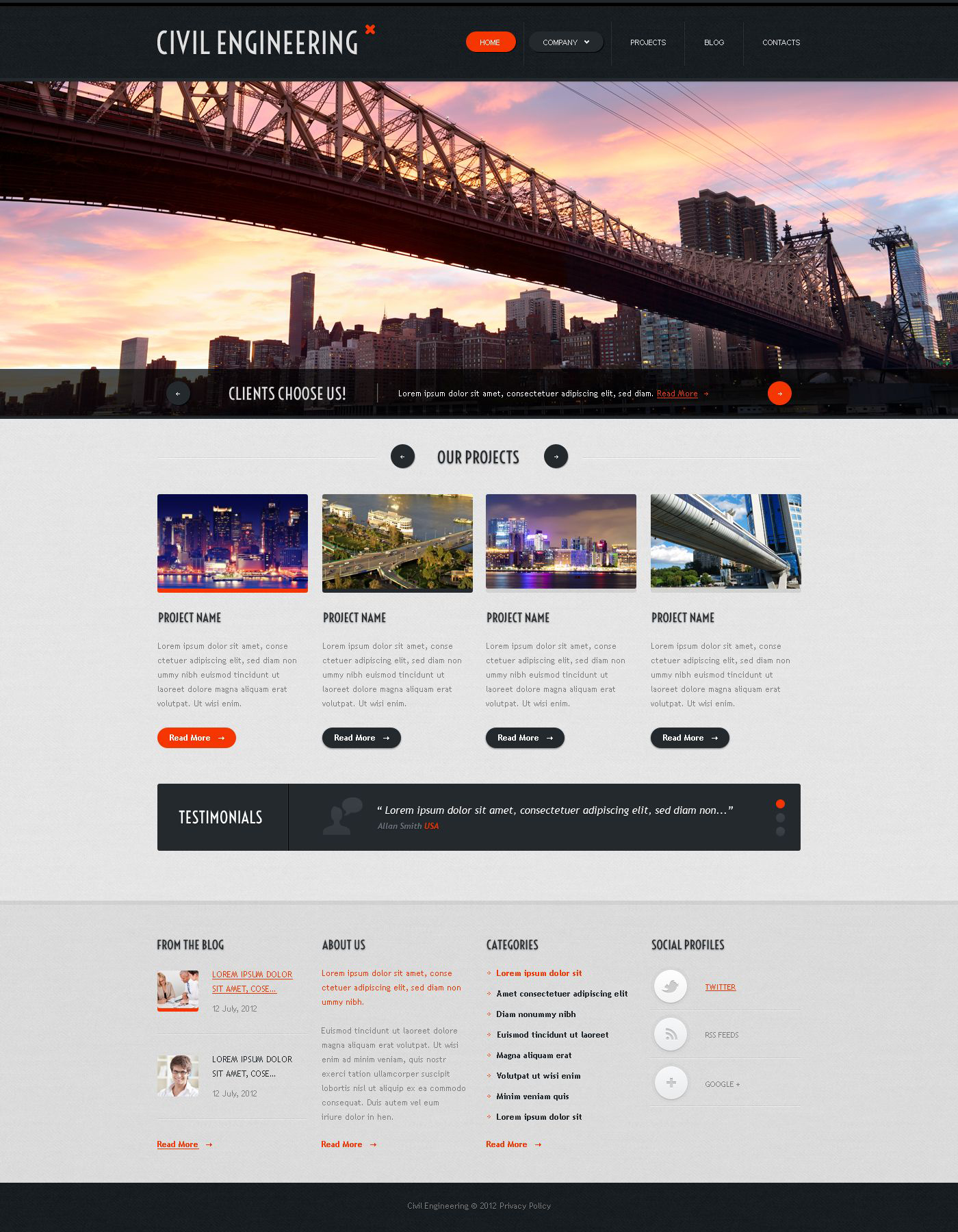 Civil Engineering Template Responsive Website Template