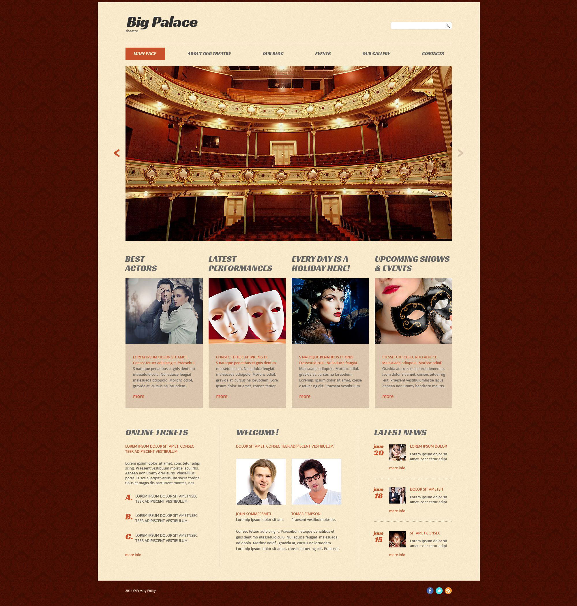 Theatre House Website Template