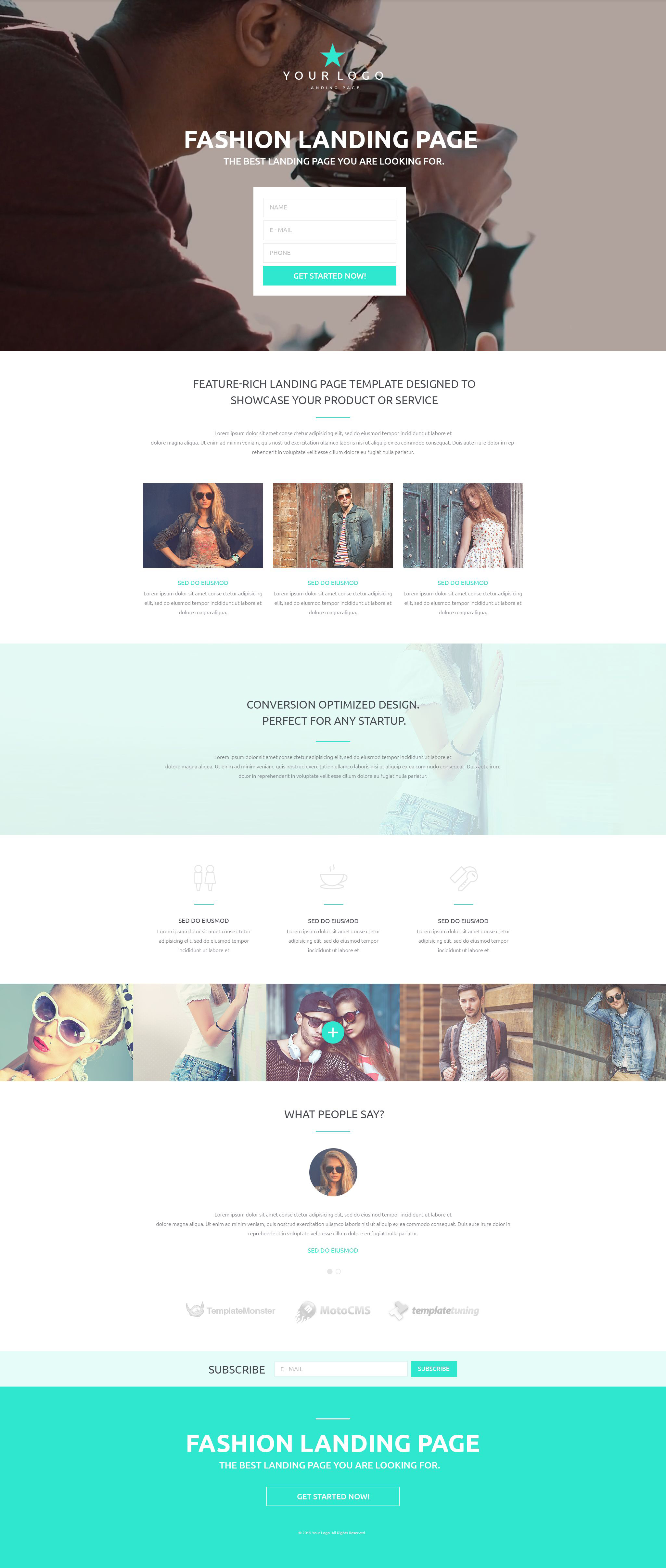 Fashion Template Responsive Landing Page Template