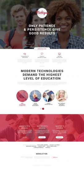 University Template Responsive Landing Page Template