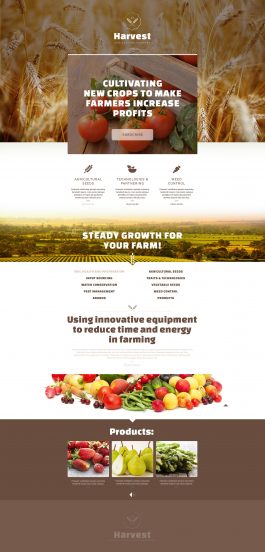 Agriculture Template Responsive Landing Page Template