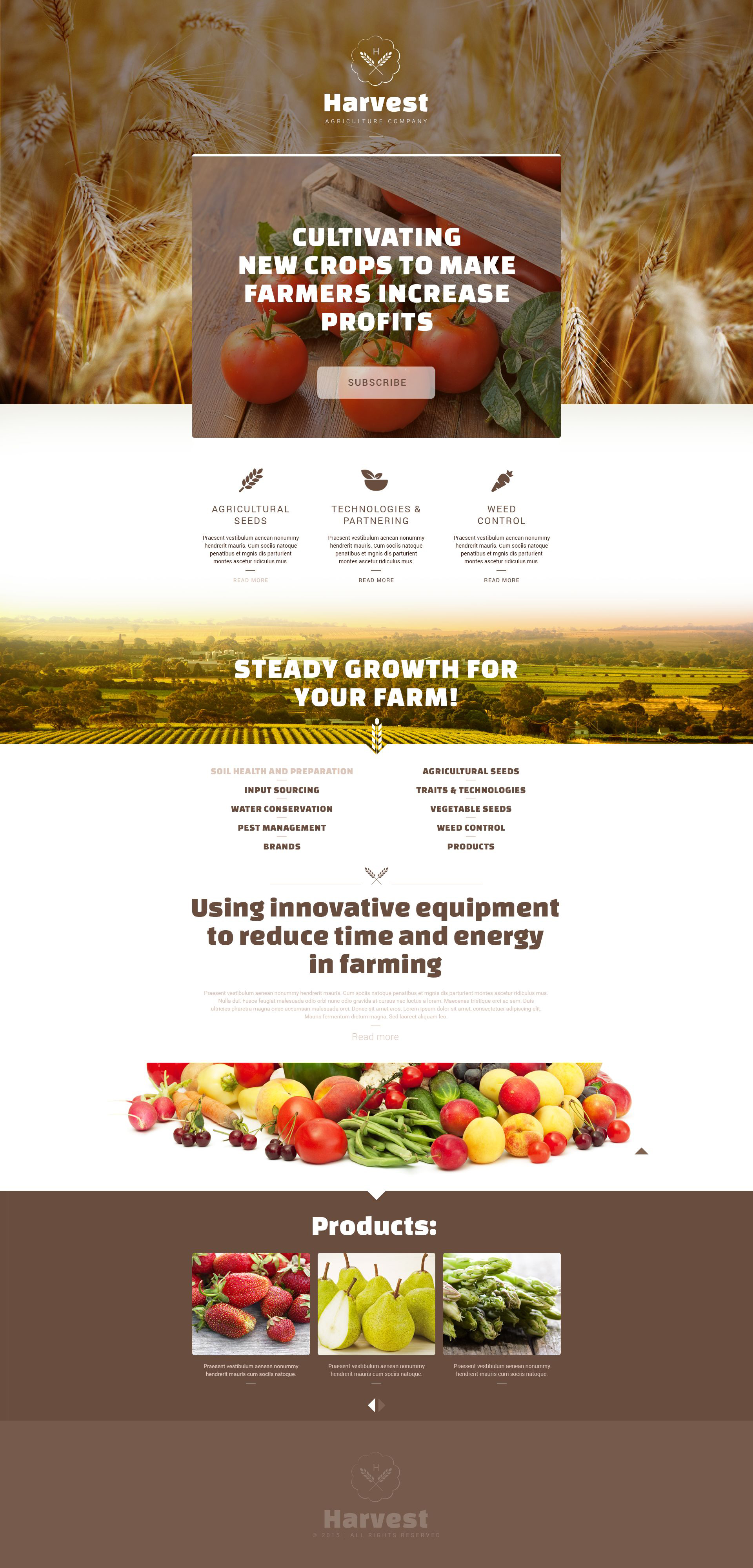 Agriculture Template Responsive Landing Page Template