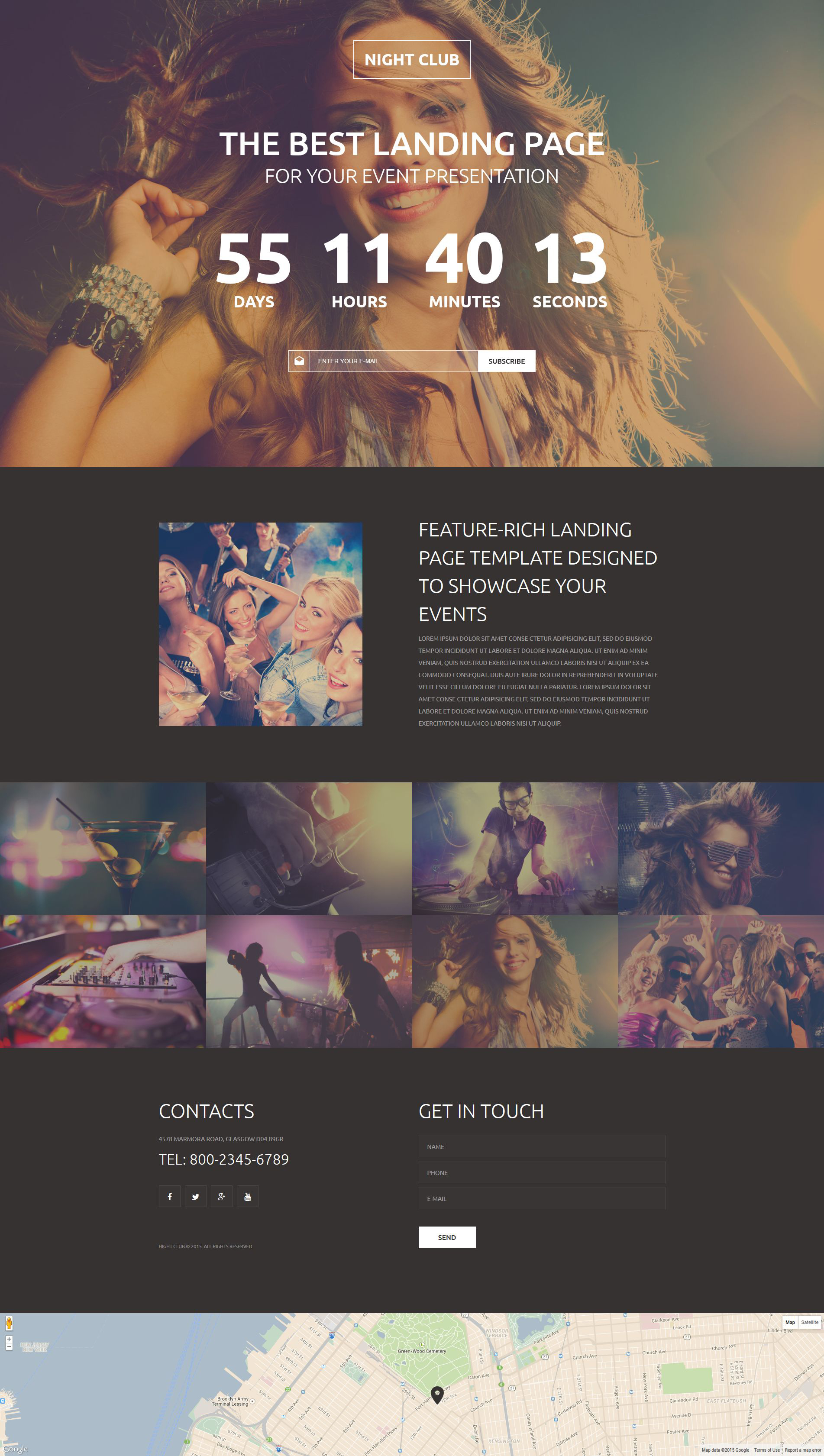 Night Club Template Responsive Landing Page Template