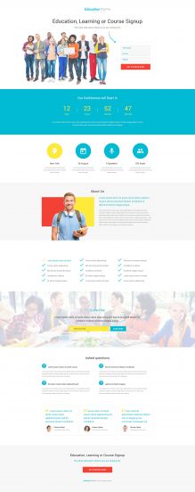 Education Template Responsive Landing Page Template