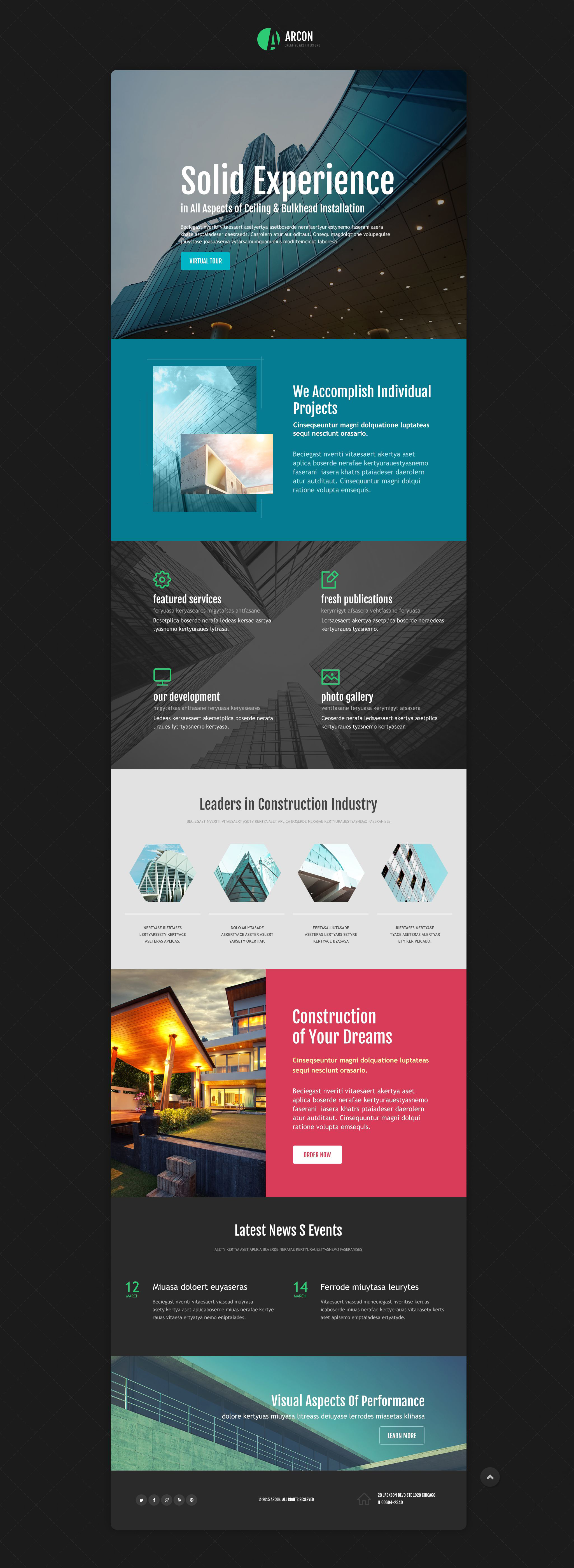 Architecture Template Responsive Landing Page Template