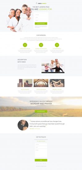 Religious Template Responsive Landing Page Template