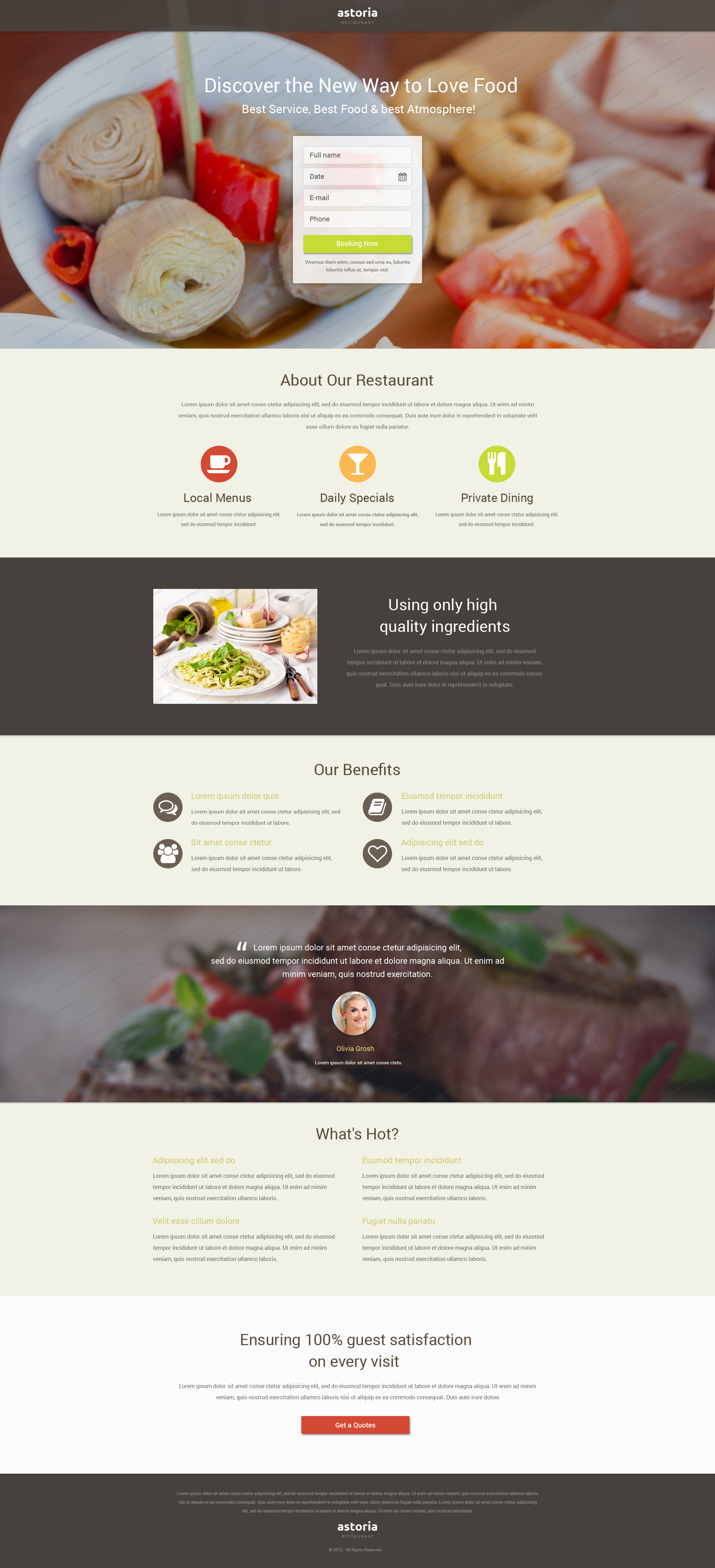 Free Restaurant Landing Page Template Landing Page Template