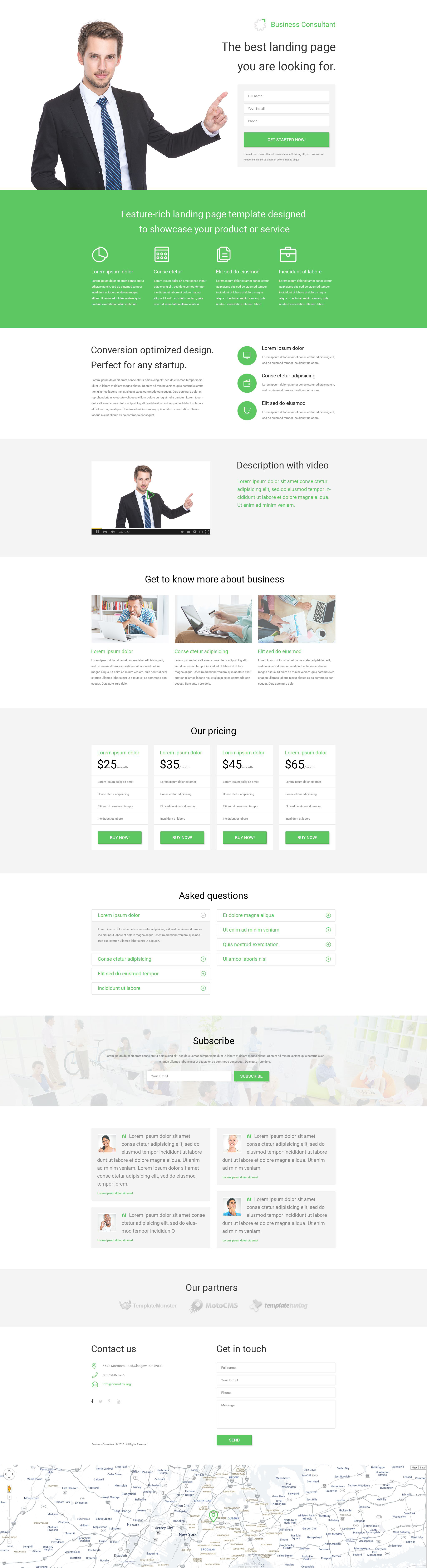 Business Template Responsive Landing Page Template