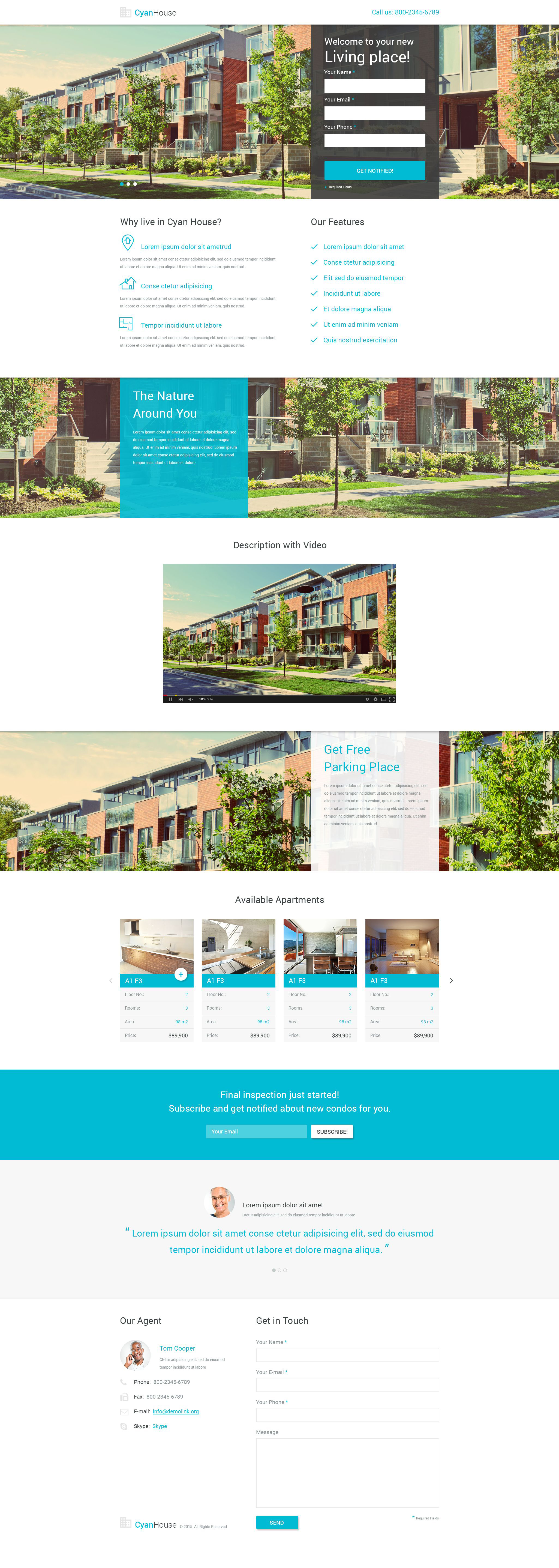 Real Estate Agency Template Responsive Landing Page Template