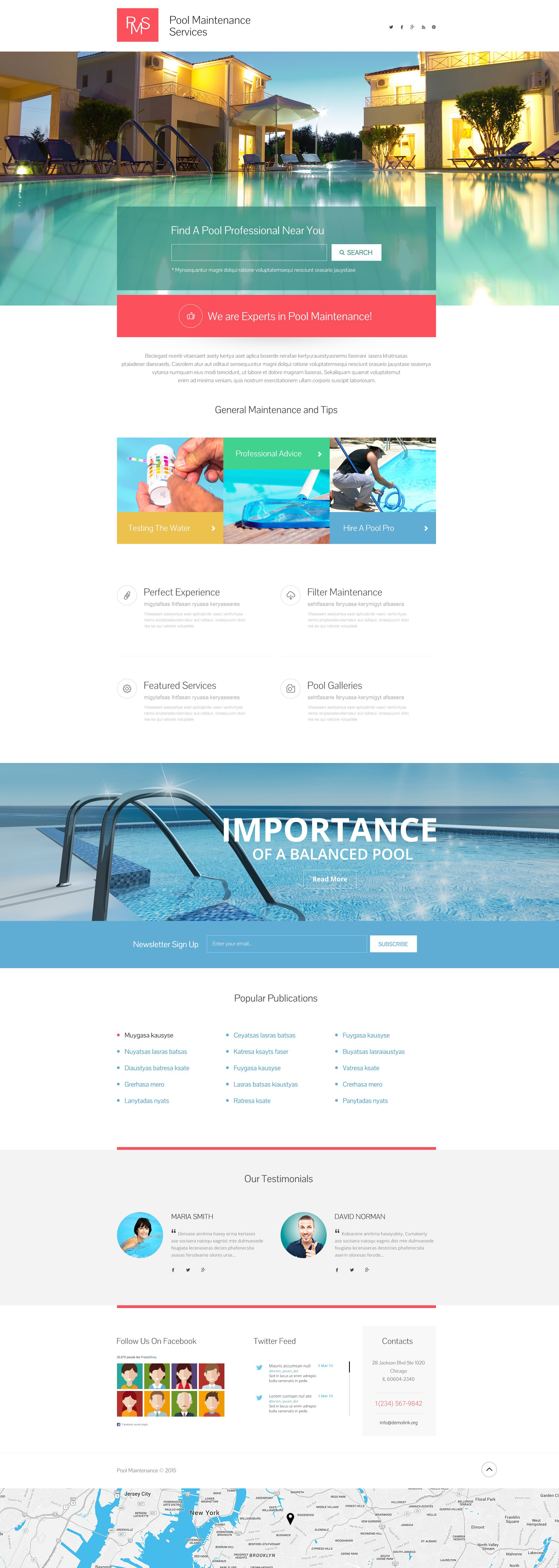 Pool Cleaning Template Responsive Landing Page Template