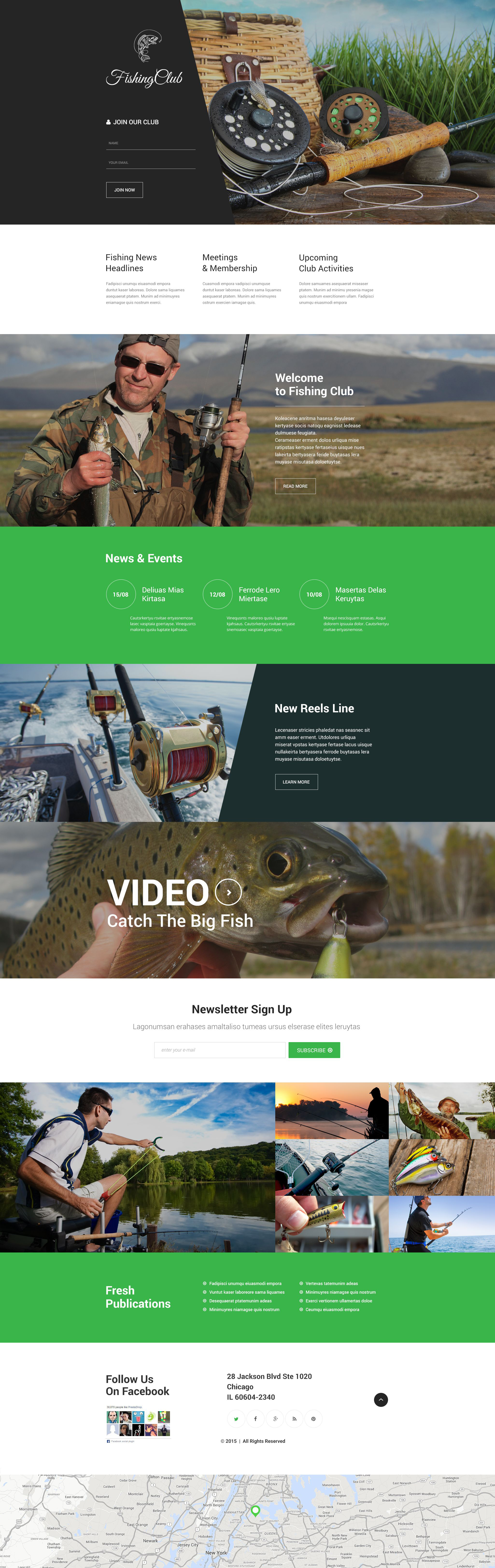 Fishing Template Responsive Landing Page Template