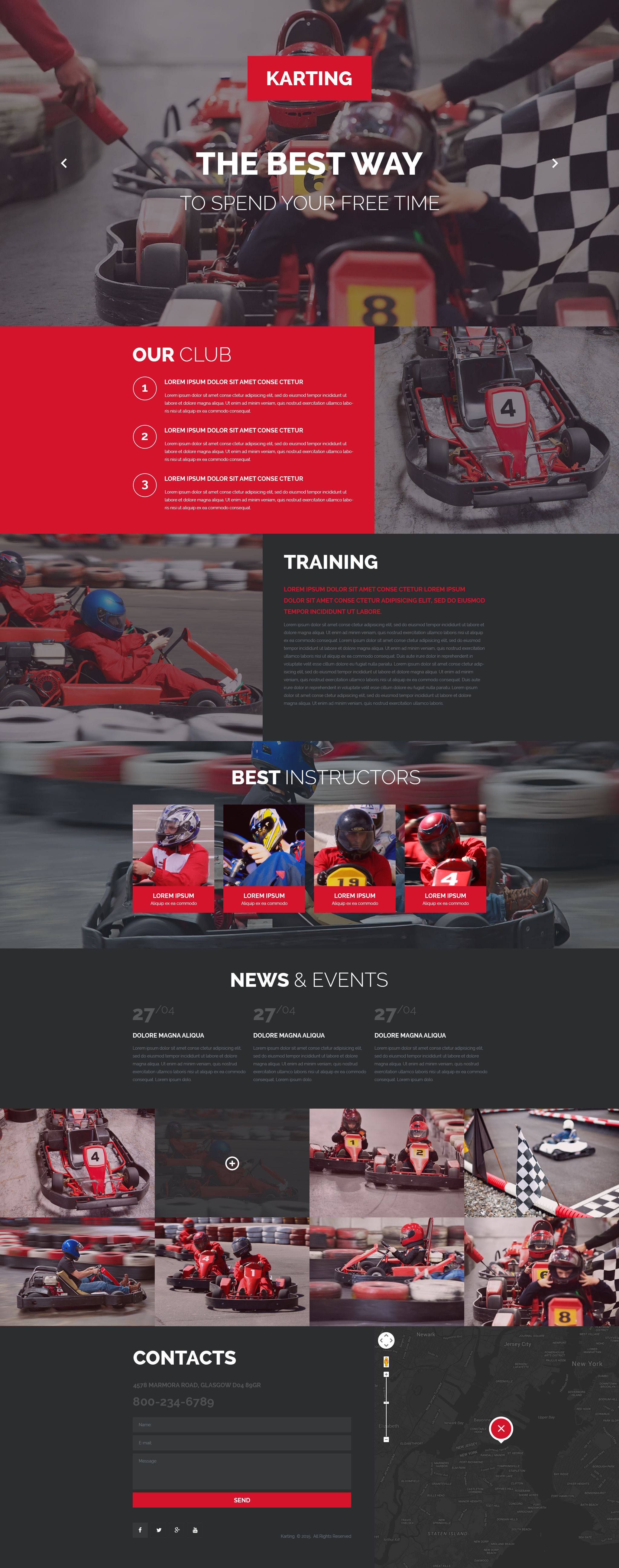 Karting Template Responsive Landing Page Template