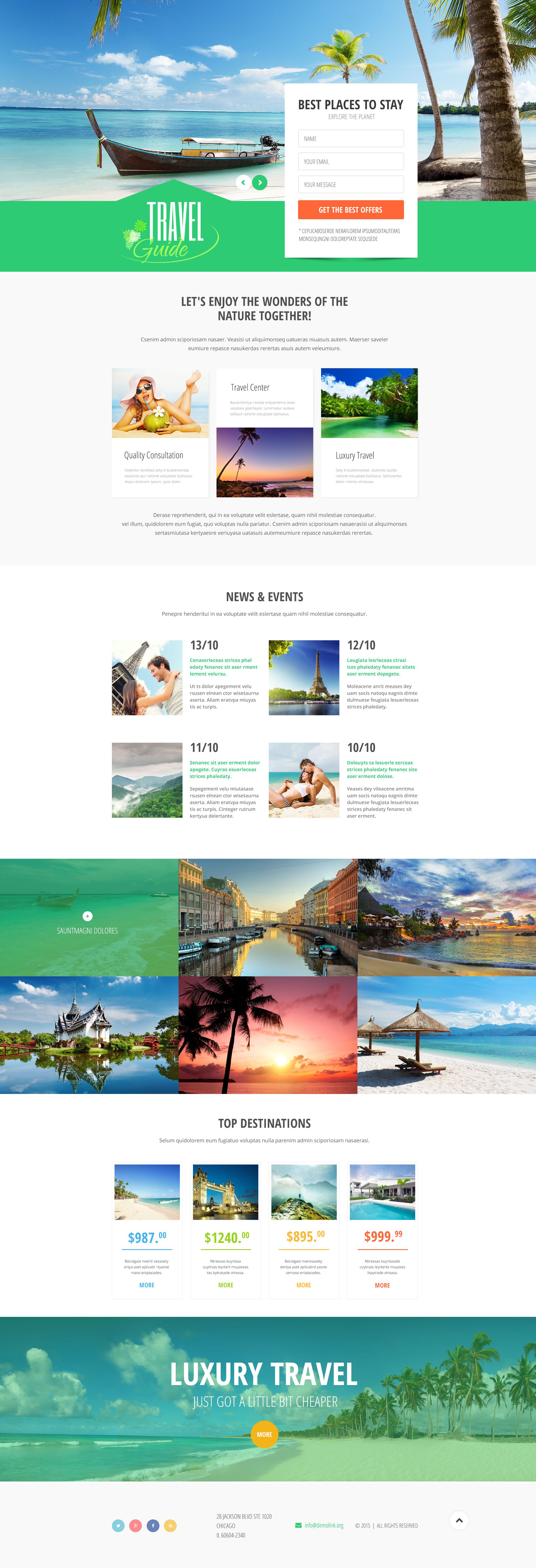 Travel Agency Template Responsive Landing Page Template