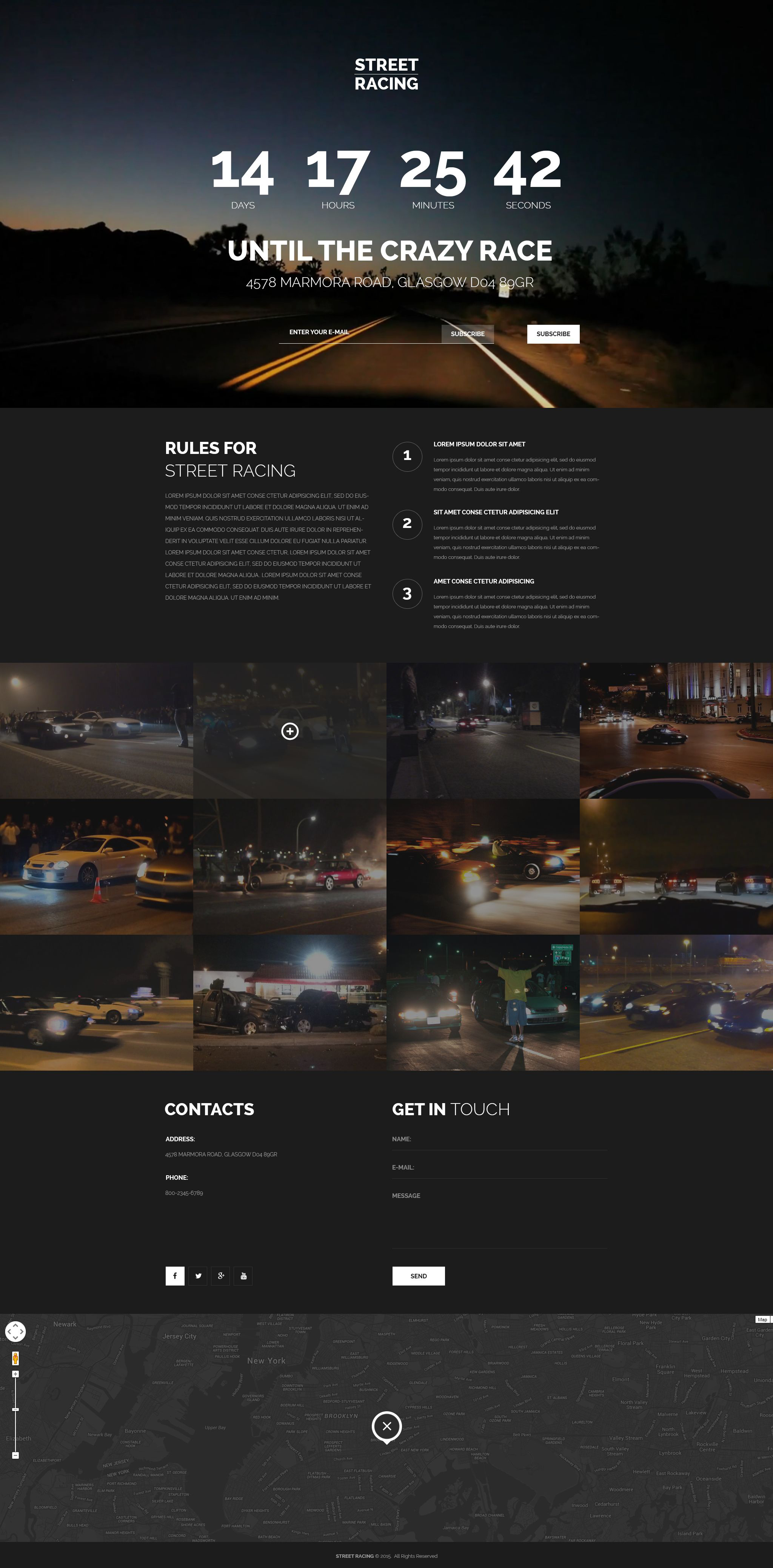 Car Racing Template Responsive Landing Page Template