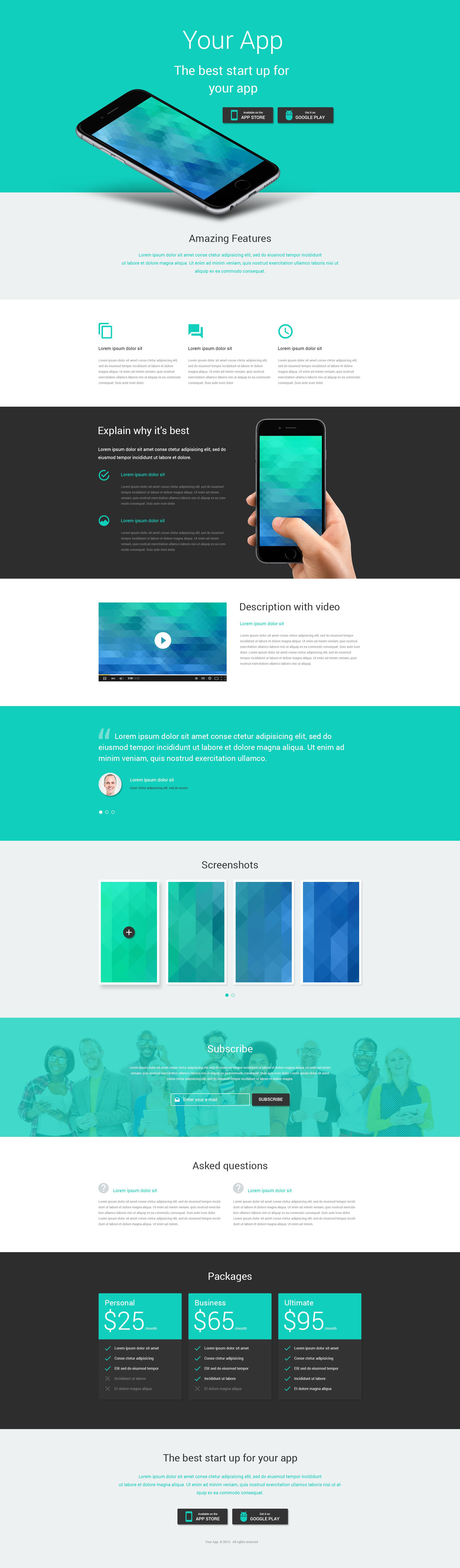 Software Template Responsive Landing Page Template