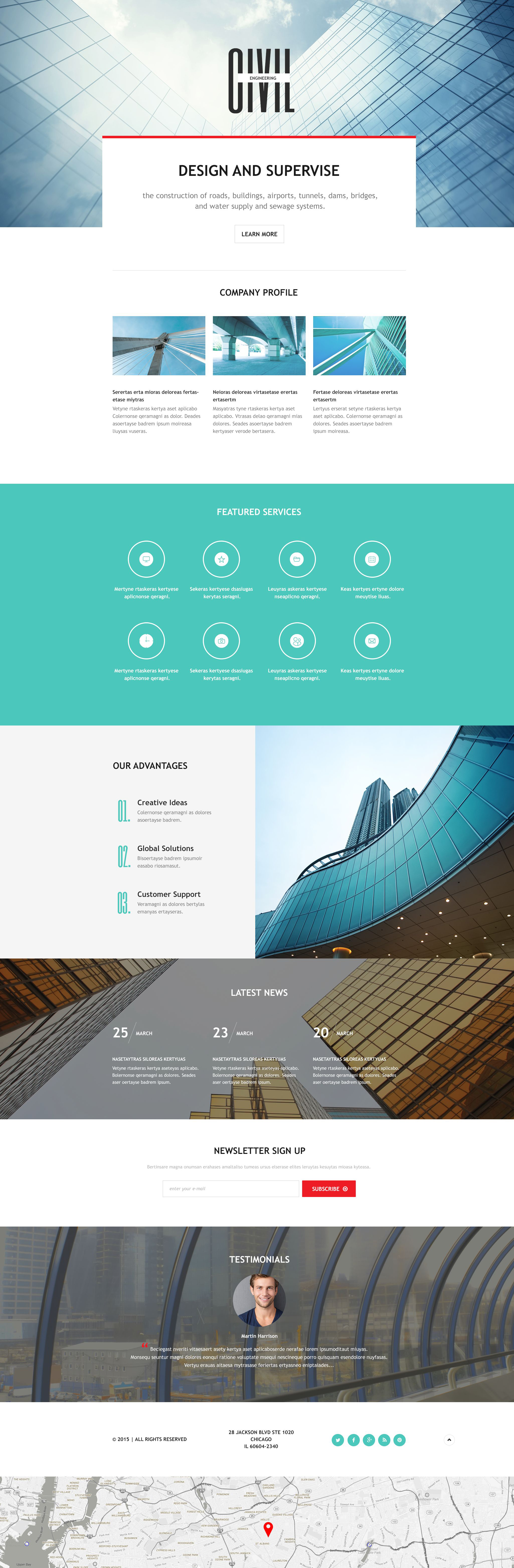 Architecture Template Responsive Landing Page Template