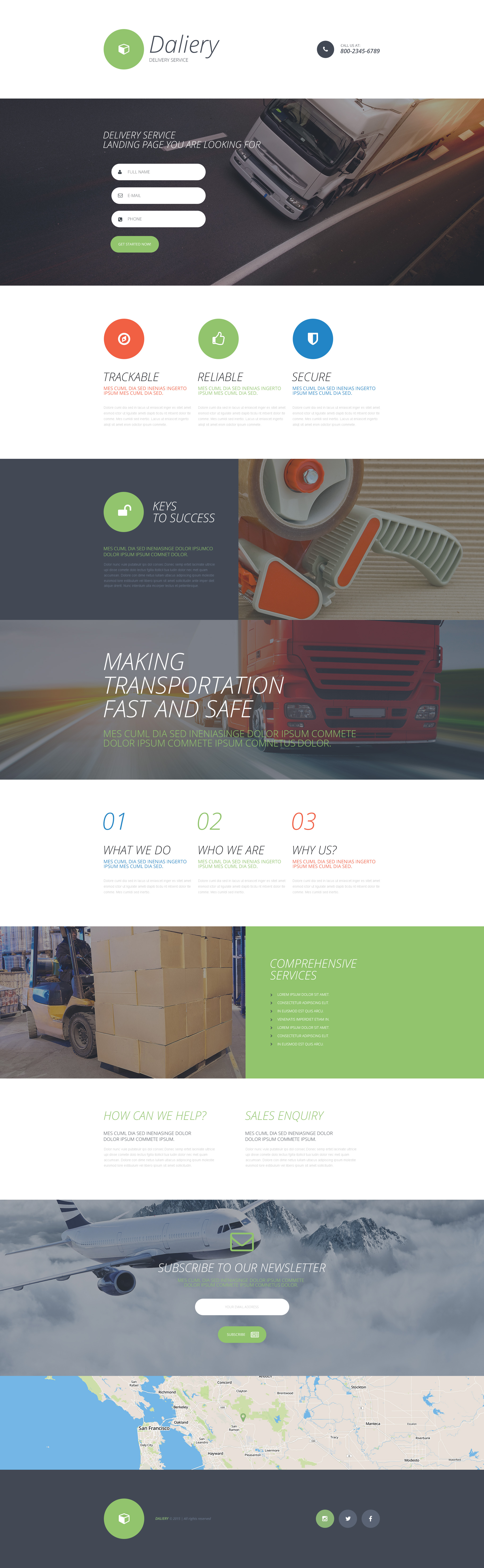 Delivery Services Template Responsive Landing Page Template