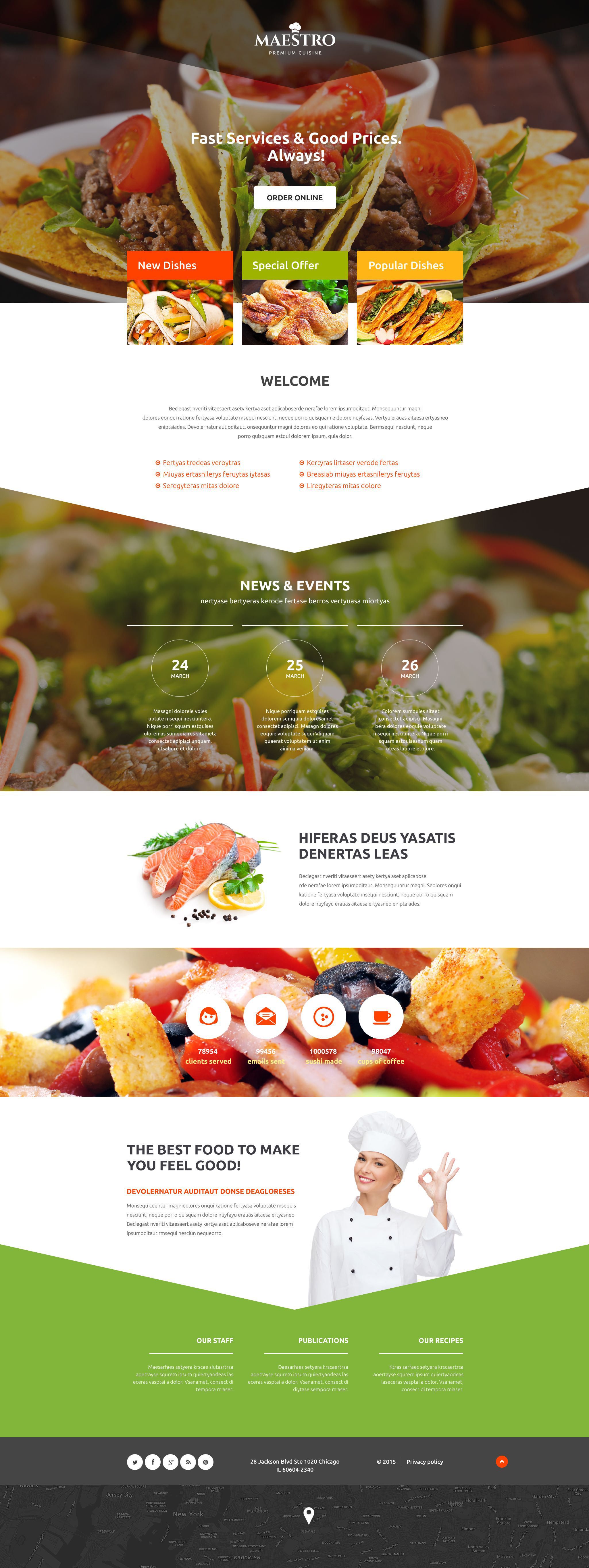 Cafe and Restaurant Template Responsive Landing Page Template