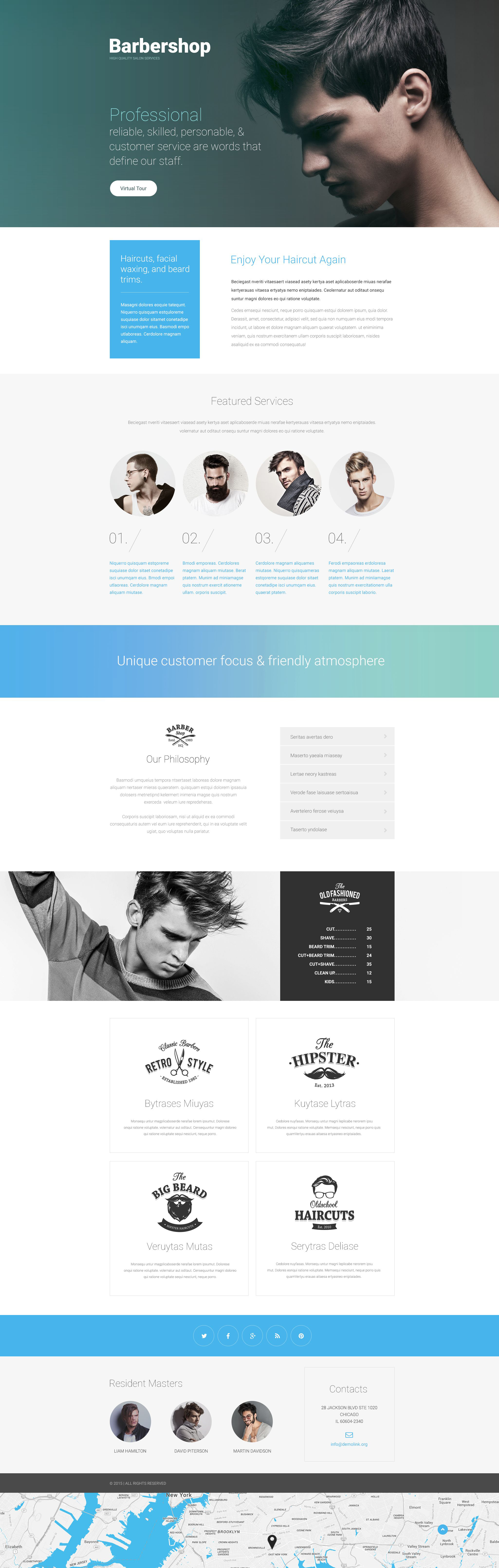 Hair Salon Template Responsive Landing Page Template