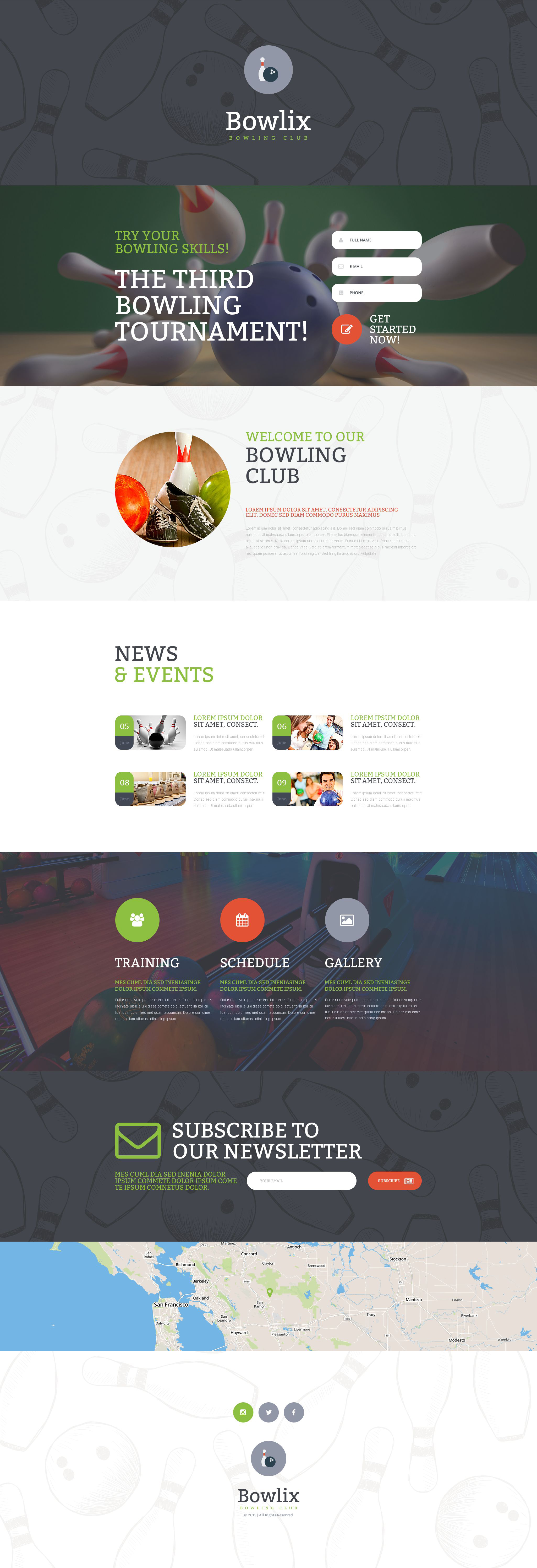 Bowling Template Responsive Landing Page Template