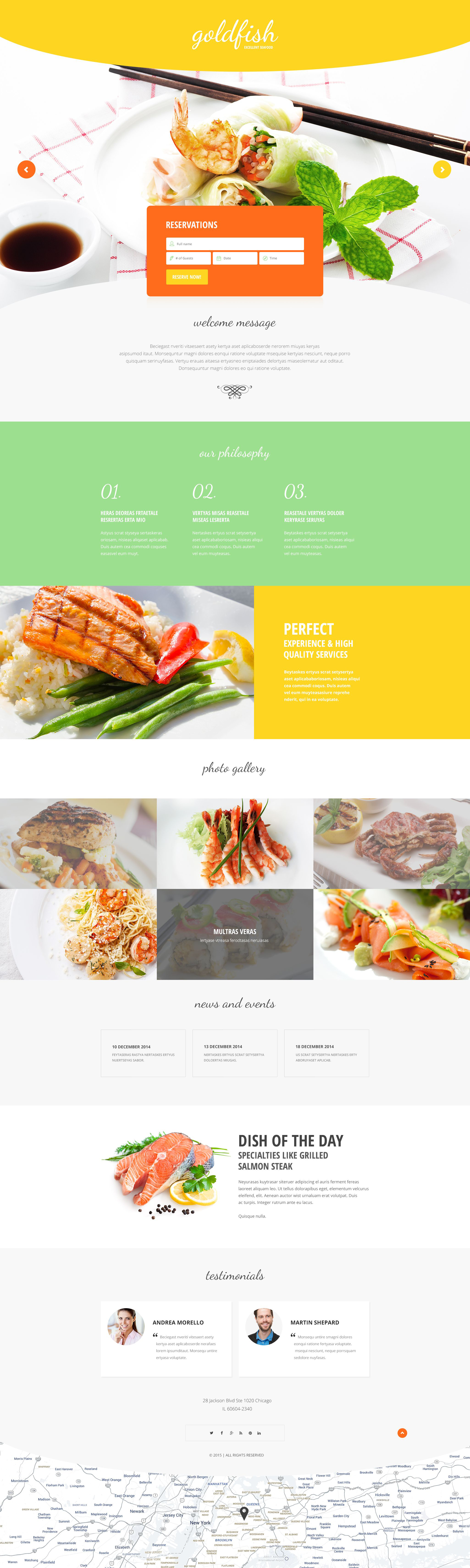 Seafood Restaurant Template Responsive Landing Page Template