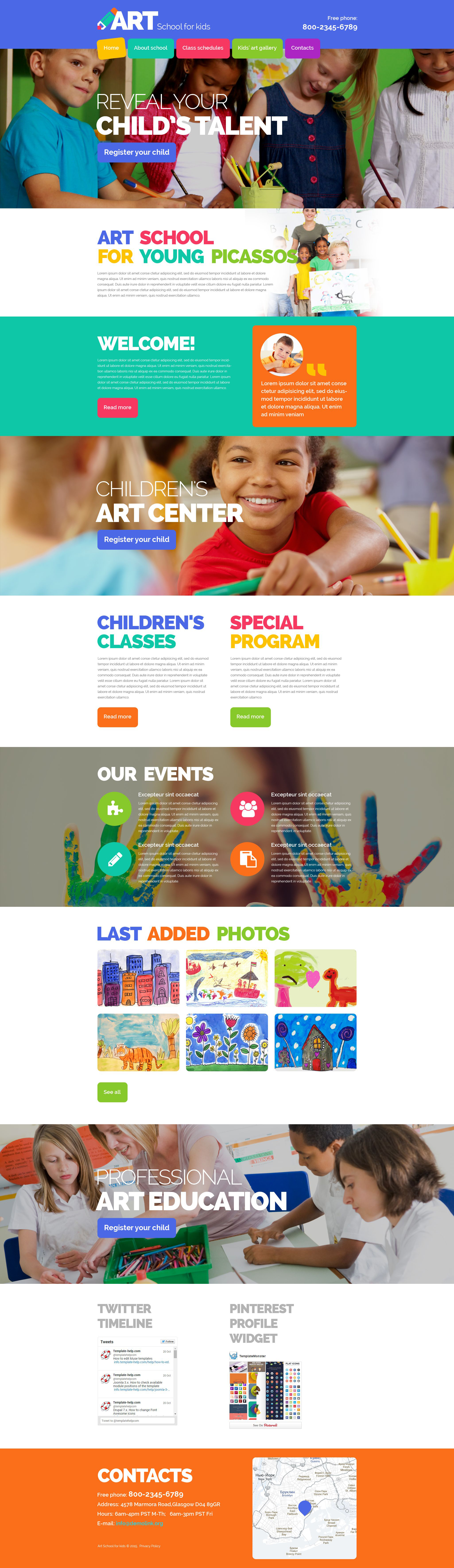 Children Art School Website Template