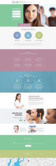 Call Center Template Responsive Landing Page Template