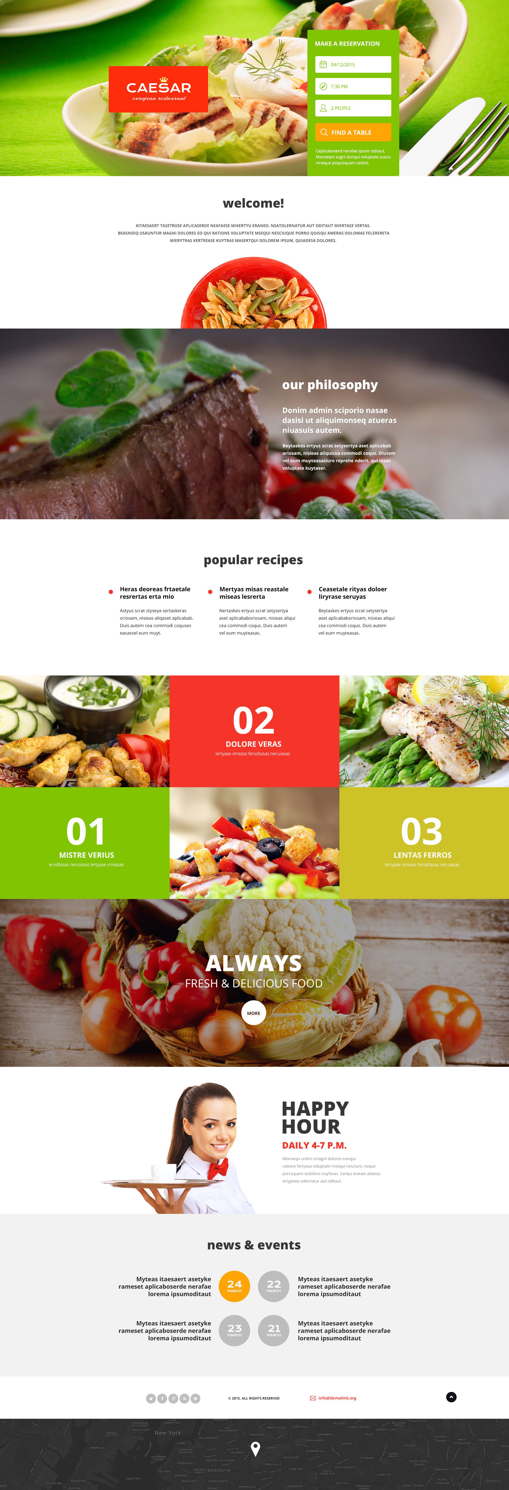 Cafe and Restaurant Template Responsive Landing Page Template