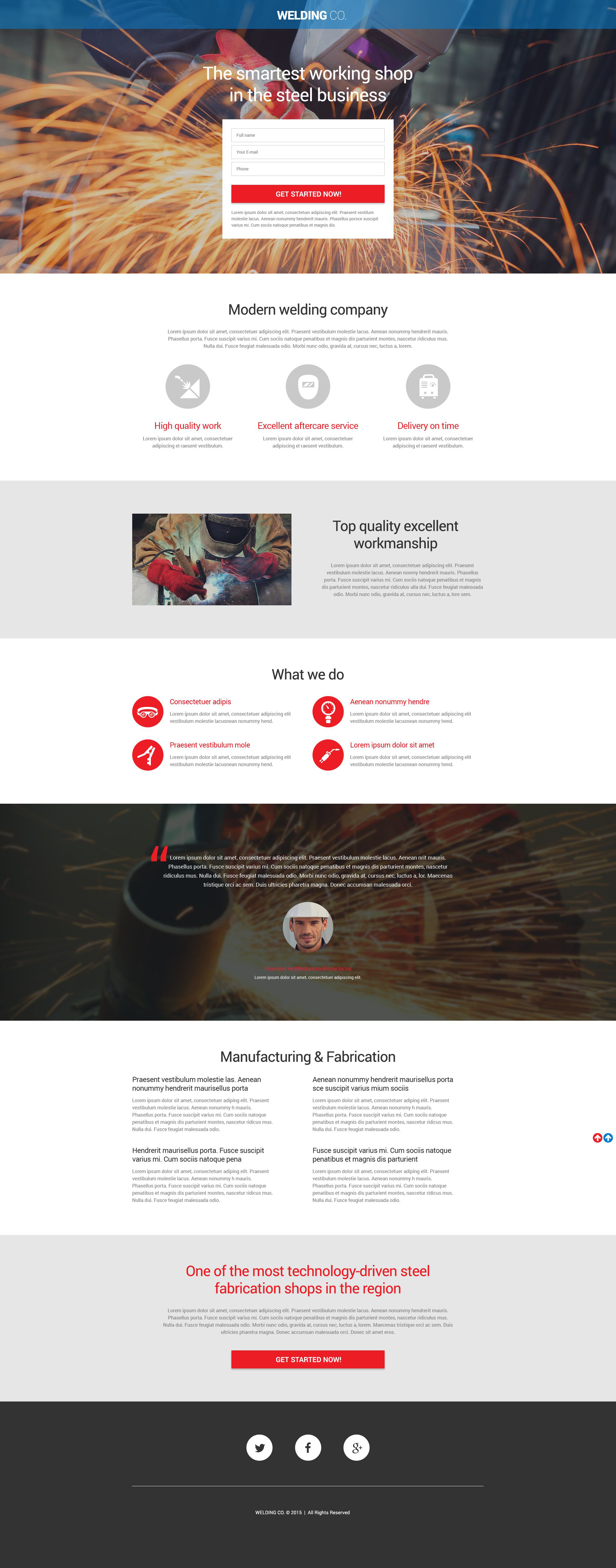 Welding Template Responsive Landing Page Template