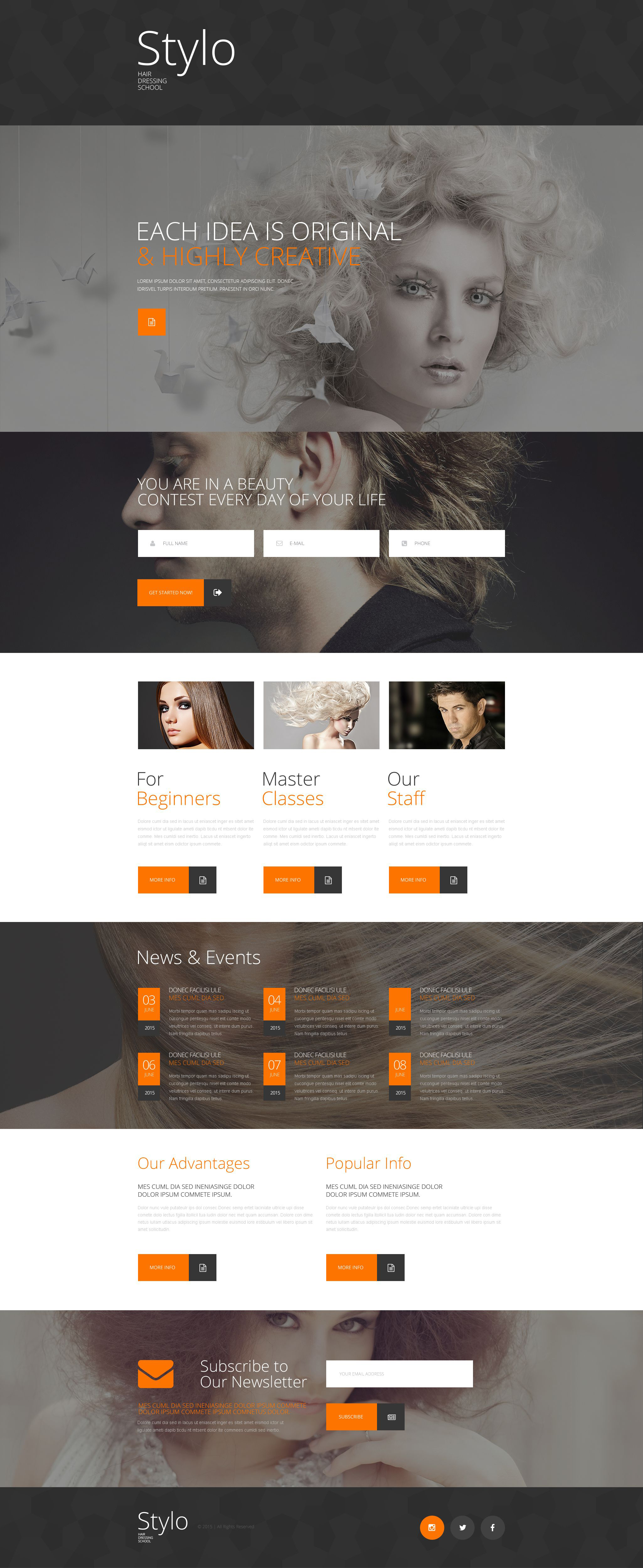 Beauty School Template Responsive Landing Page Template