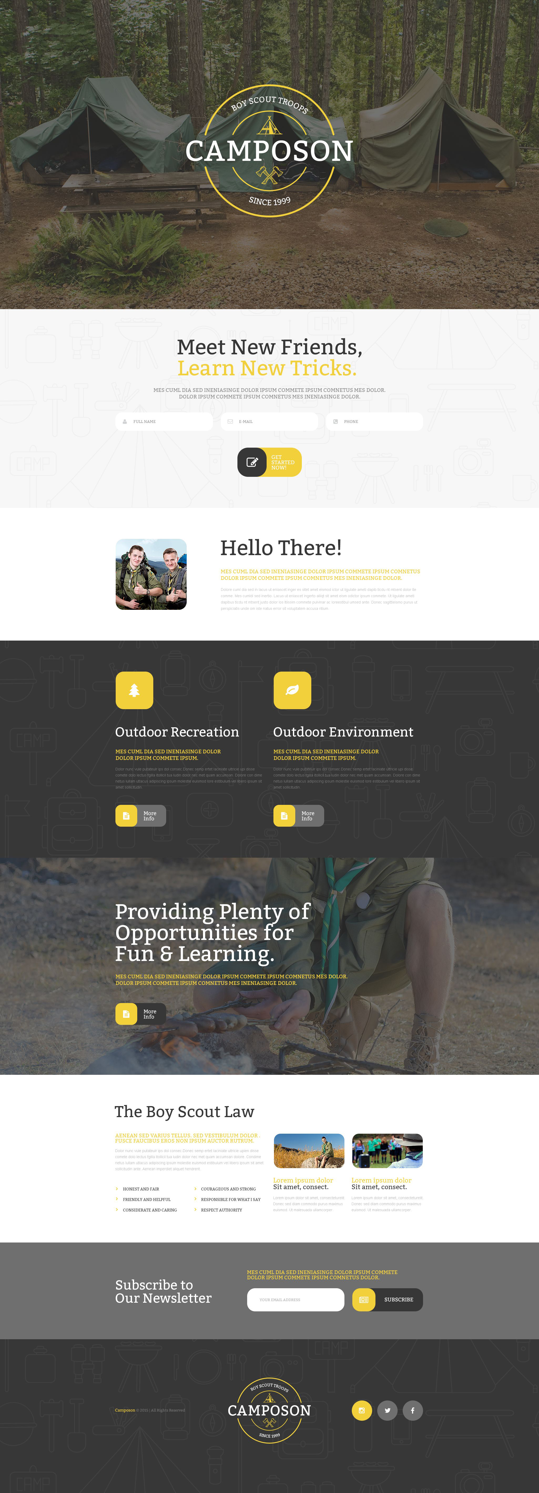 Summer Camp Template Responsive Landing Page Template