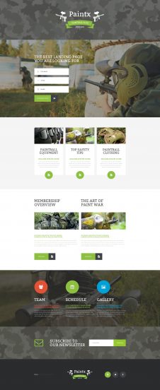 Paintball Template Responsive Landing Page Template