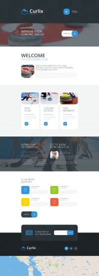 Curling Template Responsive Landing Page Template