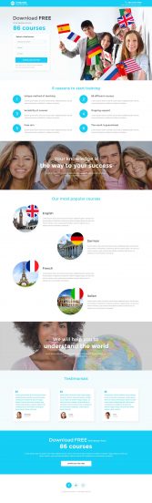 Language School Template Responsive Landing Page Template