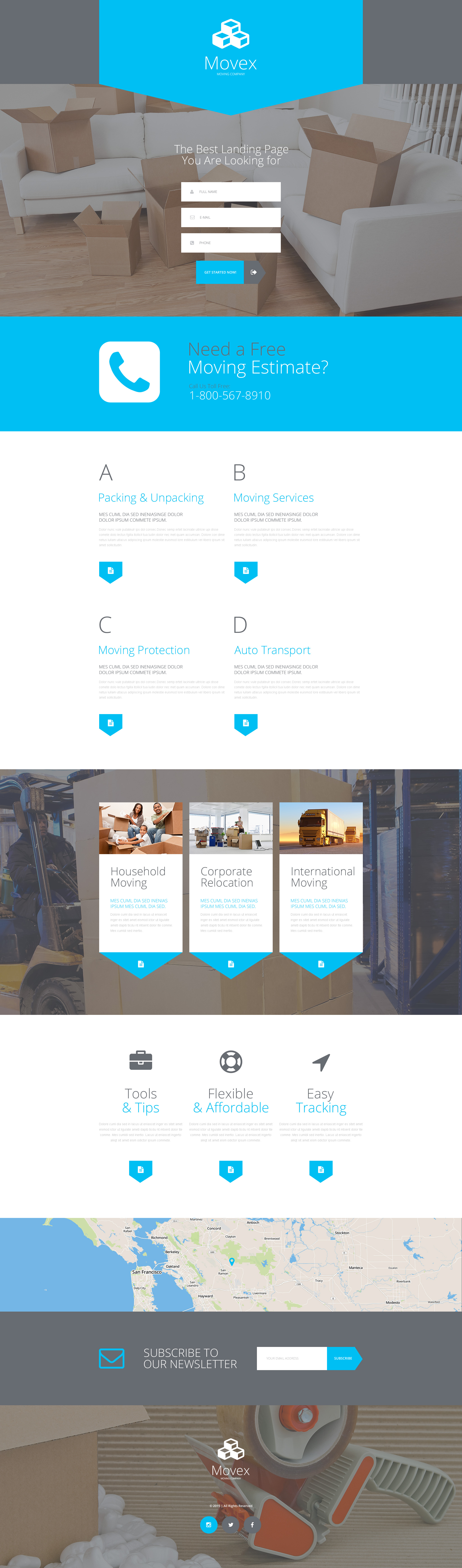 Moving Company Template Responsive Landing Page Template