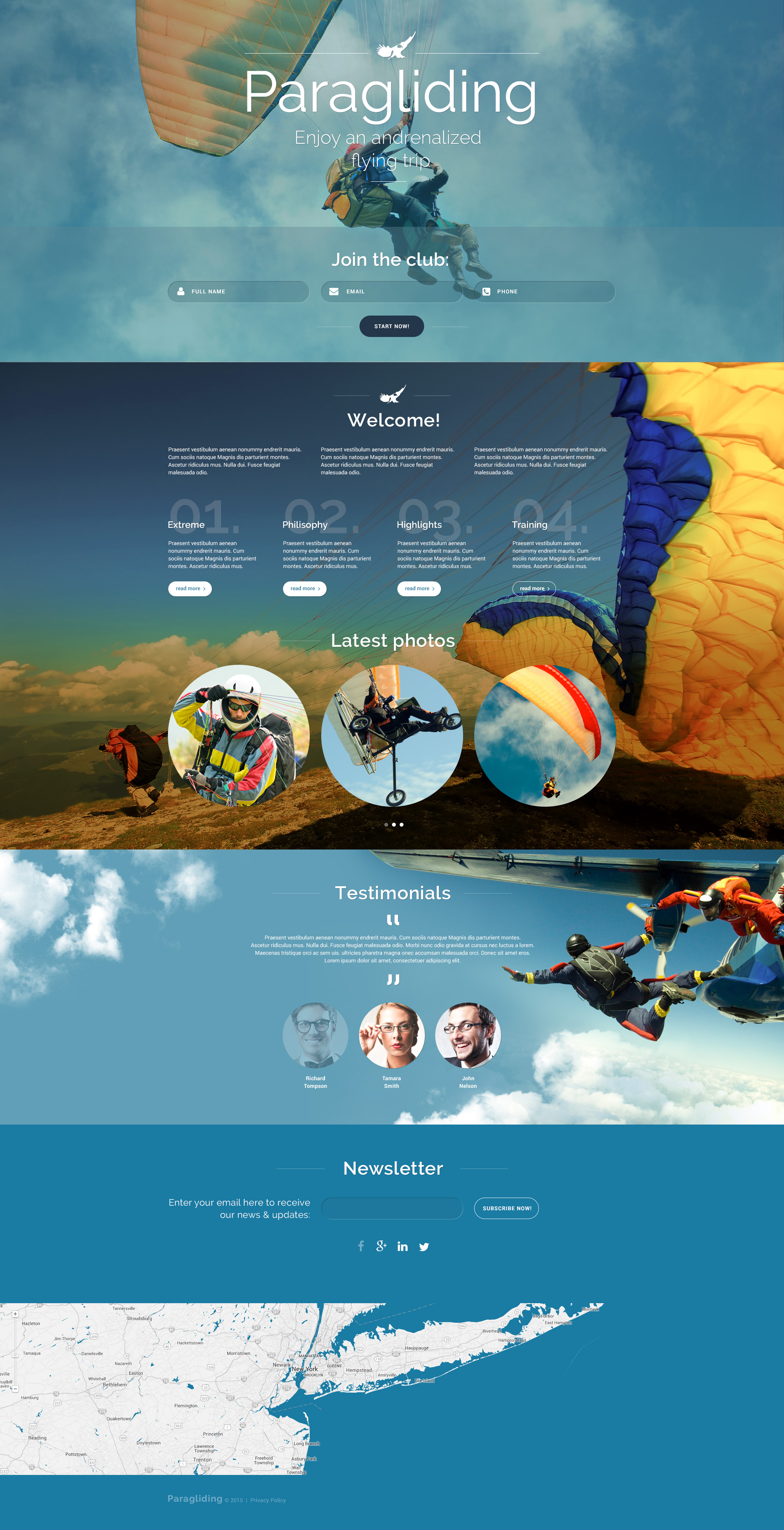 Paragliding Template Responsive Landing Page Template