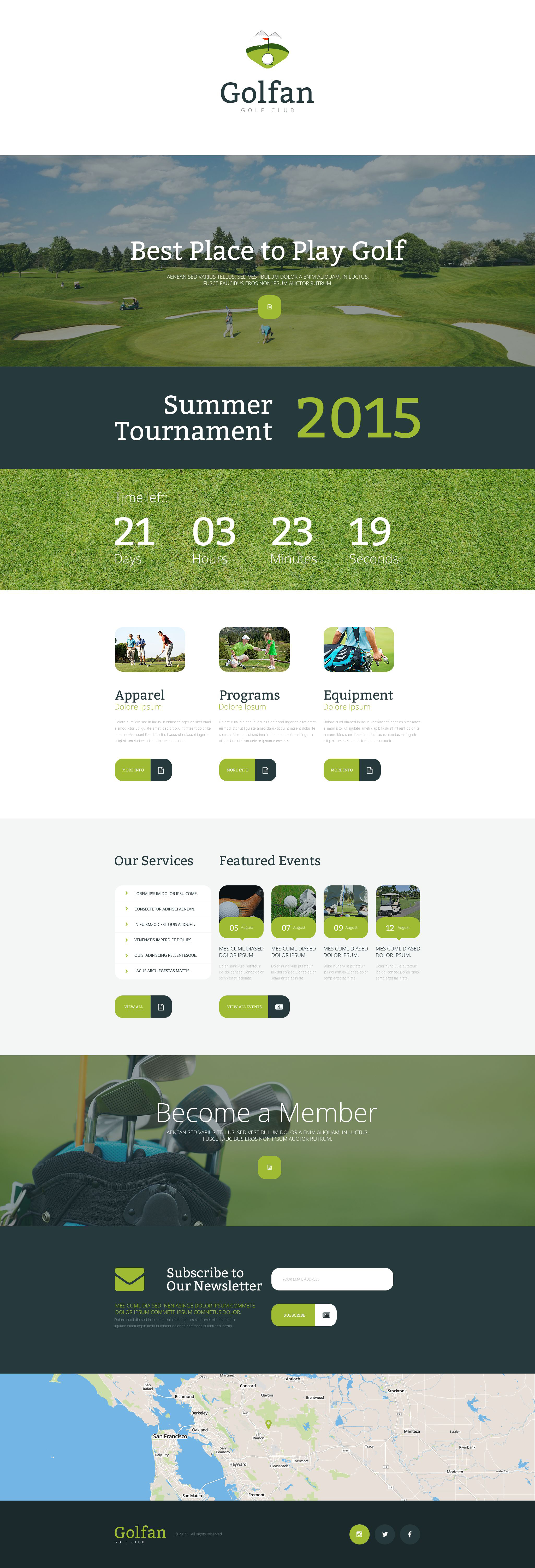 Golf Template Responsive Landing Page Template