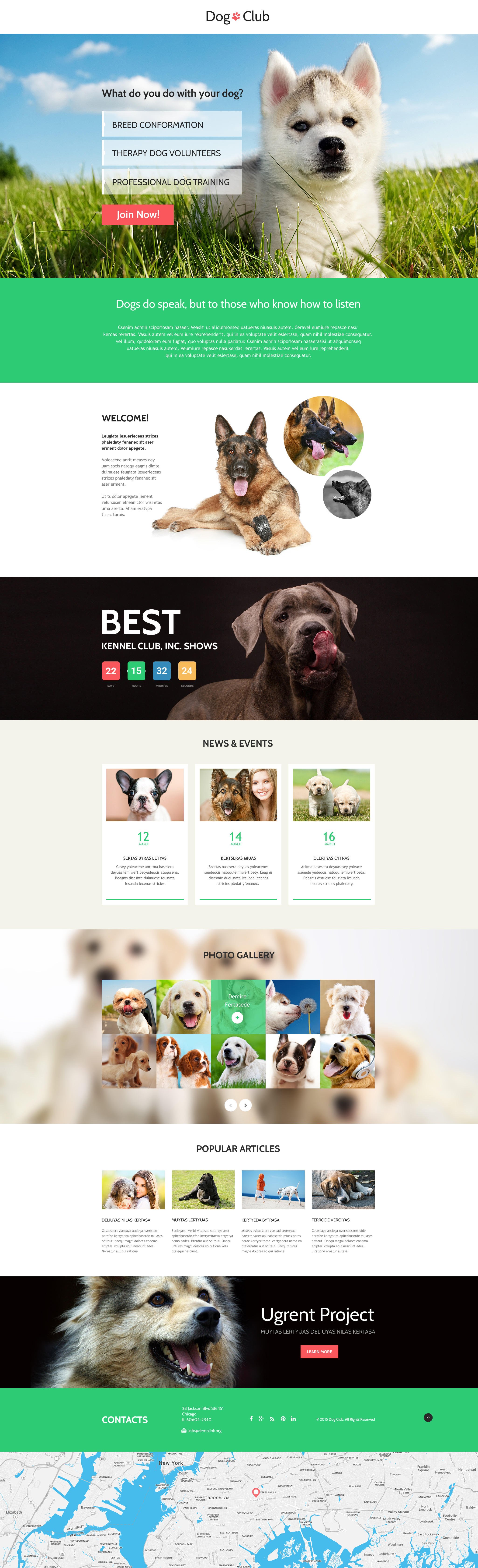 Dog Template Responsive Landing Page Template