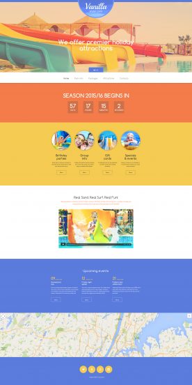 Vanilla Water Park Website Template