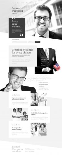 Political Candidate Template Responsive Website Template