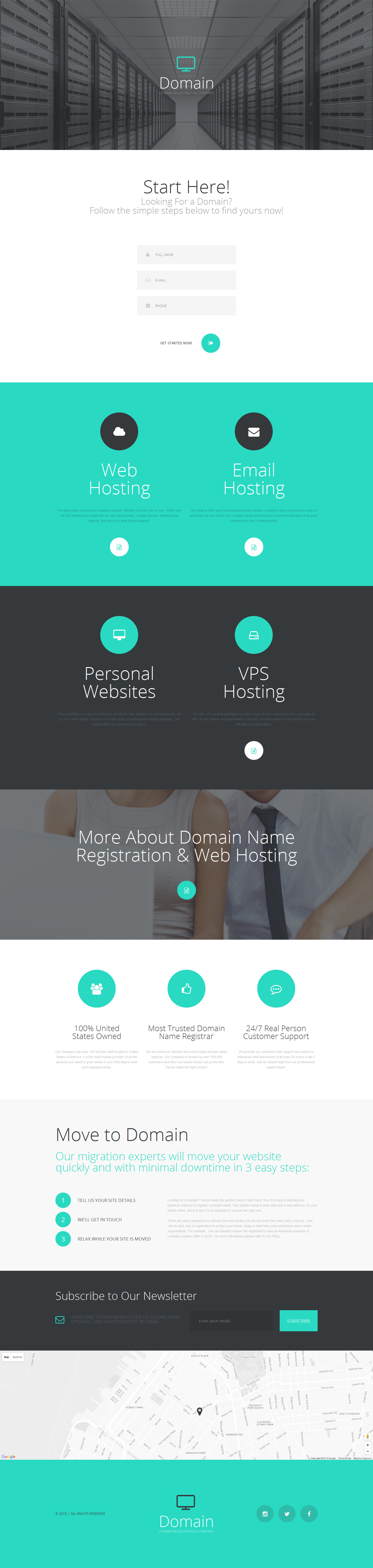 Domain Registrar Template Responsive Landing Page Template