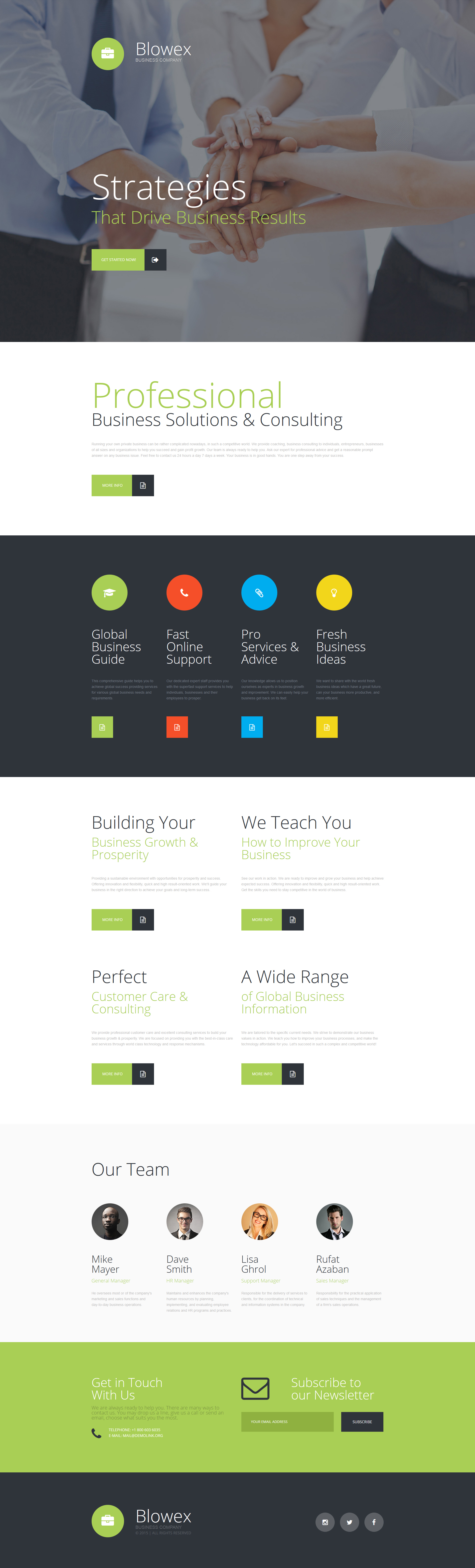 Business Template Responsive Landing Page Template