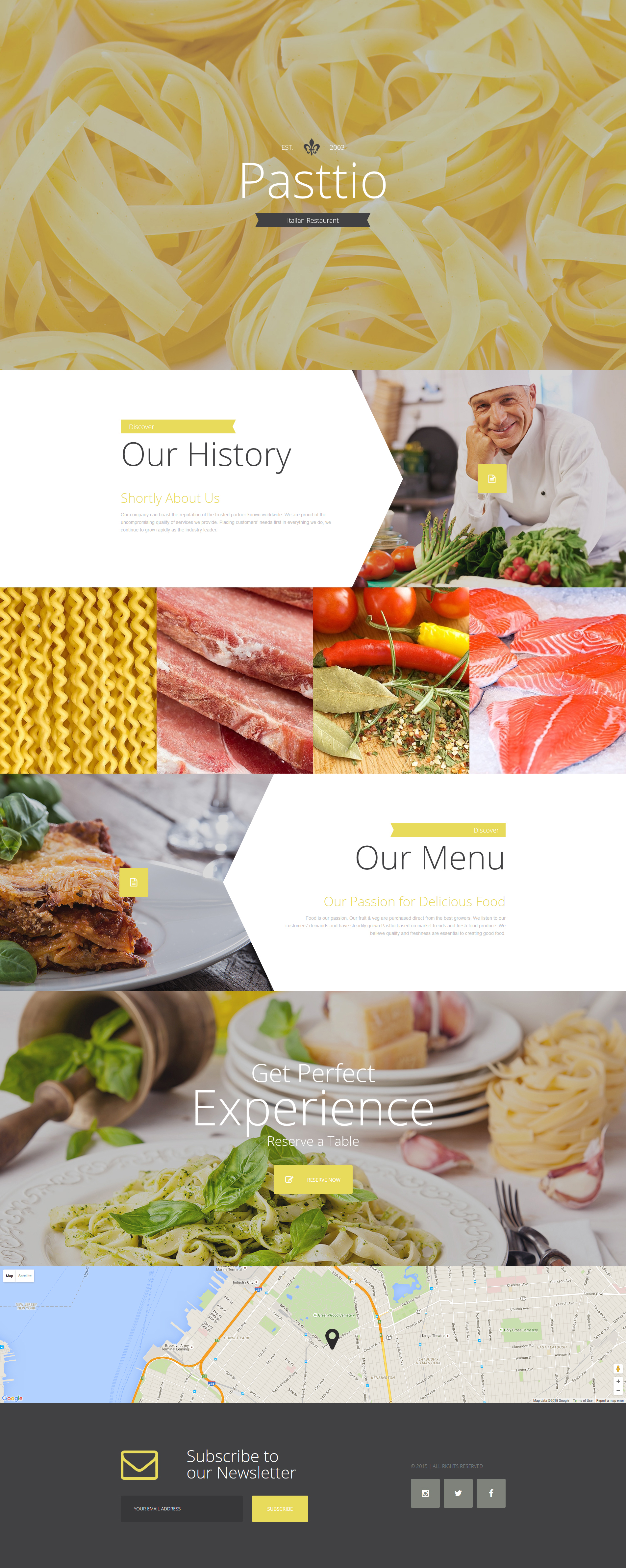 Italian Restaurant Template Responsive Landing Page Template