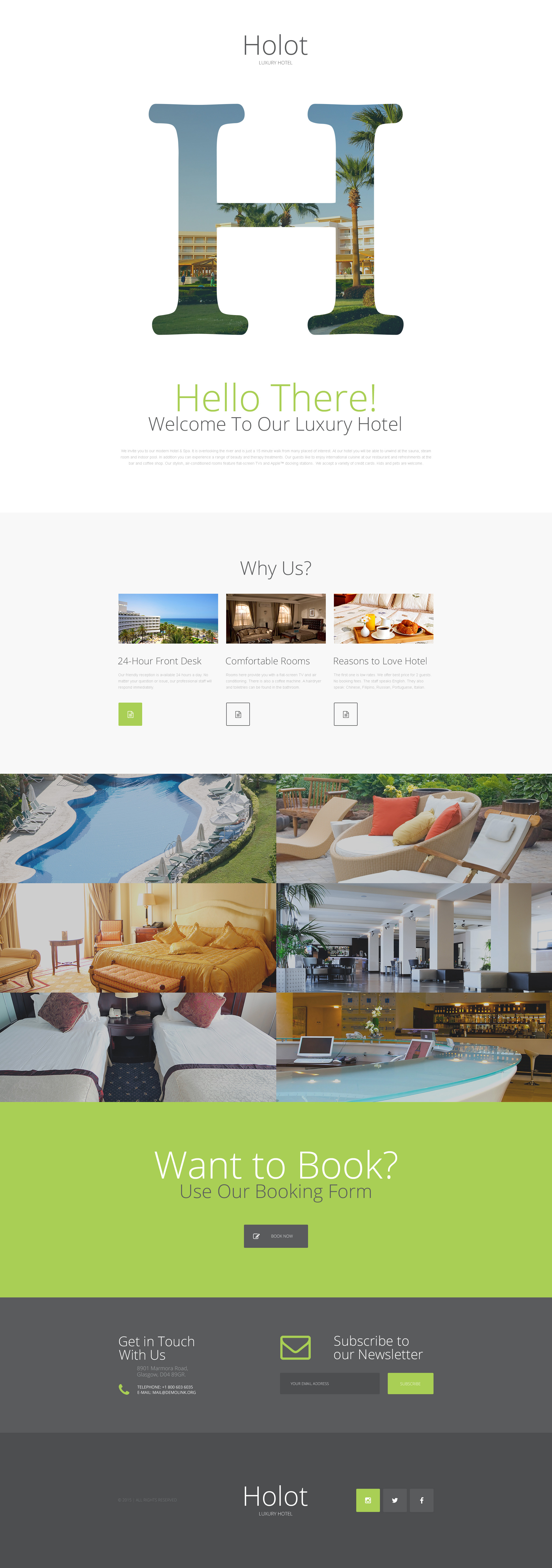 Hotels Template Responsive Landing Page Template