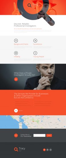 Private Investigator Template Responsive Landing Page Template