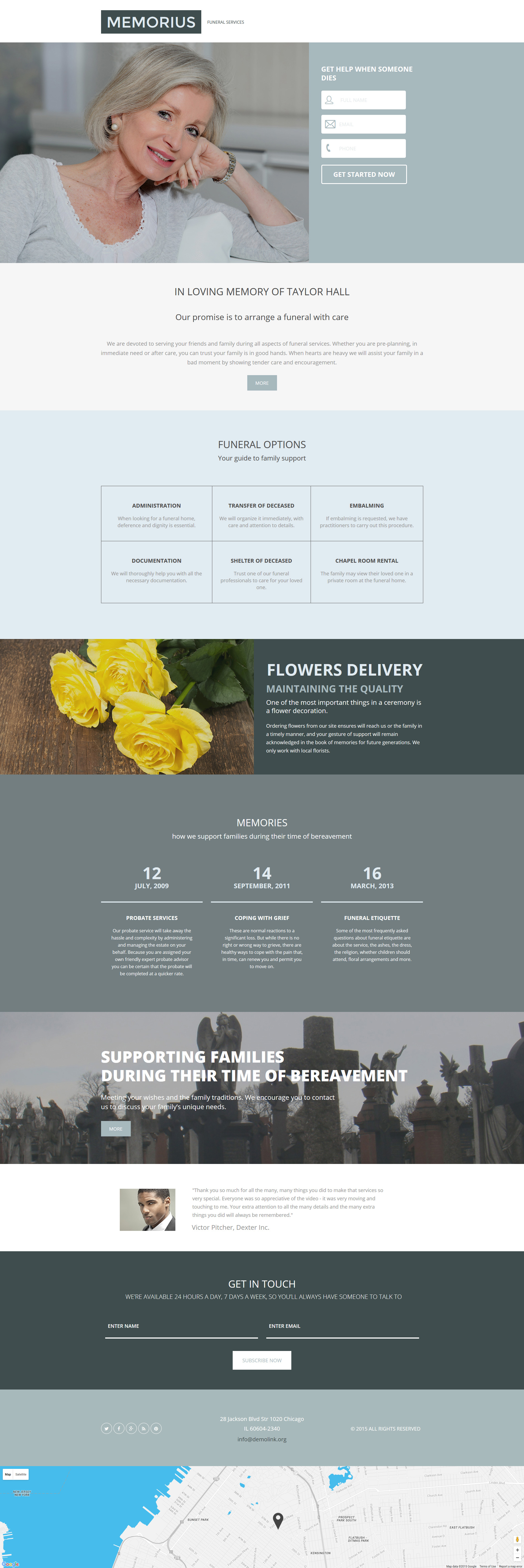 Funeral Services Template Responsive Landing Page Template