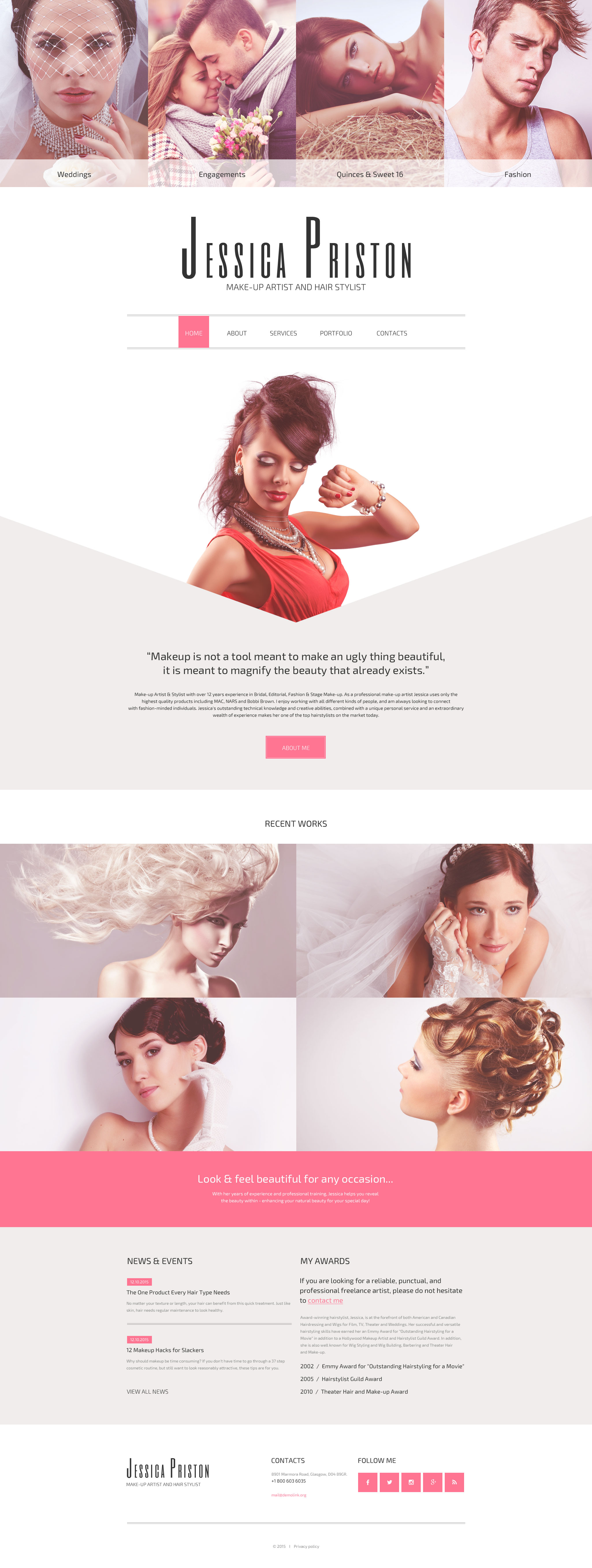 Hairstyle Website Templates  ThemeForest